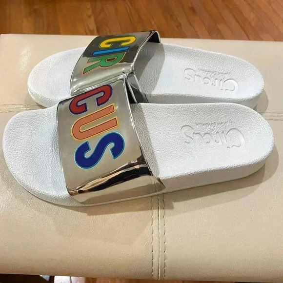 Sam Edelman Metallic Pool Slides Sz 8M - Picture 4 of 5